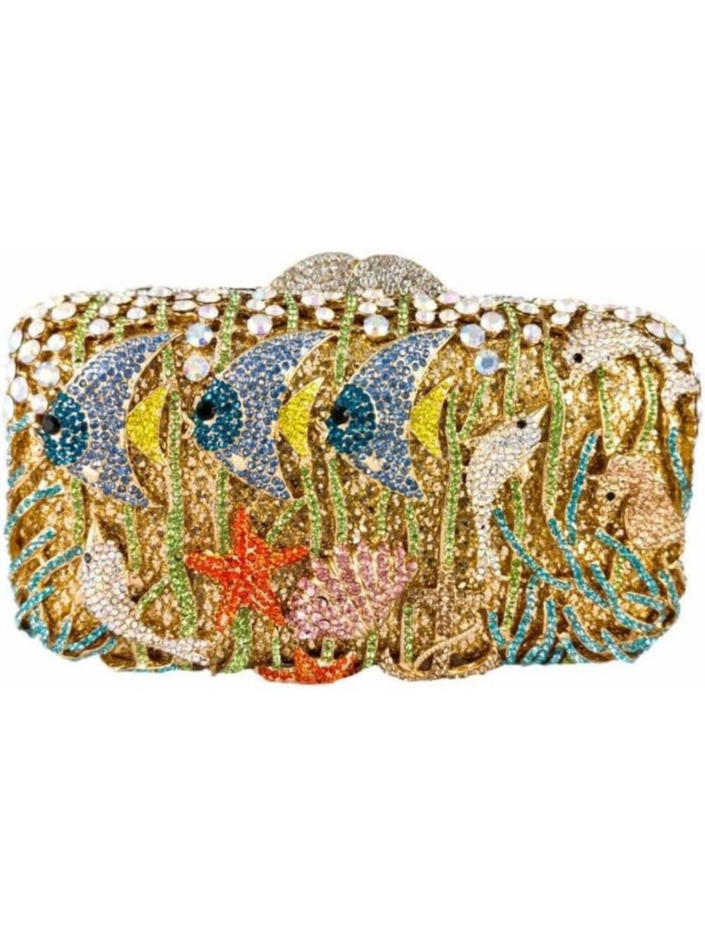 Rhinestone Shell Clutch Purse - Crystal Evening Bag for Women, Perfect for